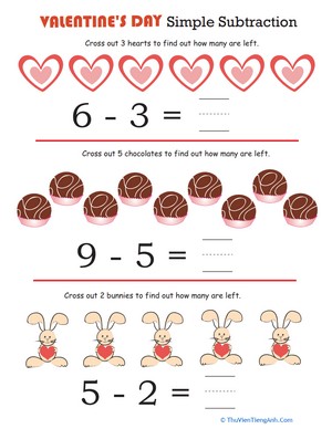 Beginner Subtraction for Valentine’s Day