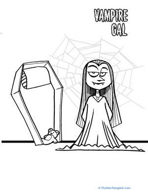Vampire Girl Coloring Page