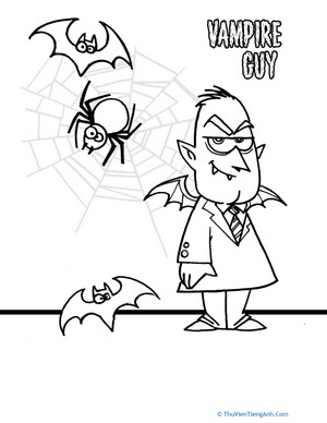 Vampire Guy Coloring Page
