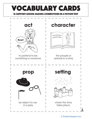 Vocabulary Cards: Making Connections in a Fiction Text