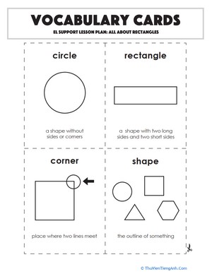 Vocabulary Cards: All About Rectangles