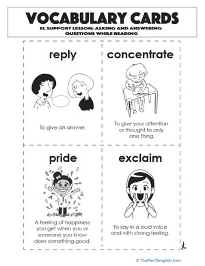 Vocabulary Cards: Asking and Answering Questions While Reading