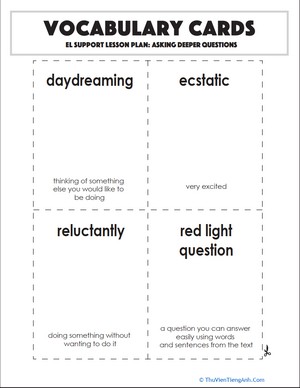 Vocabulary Cards: Asking Deeper Questions