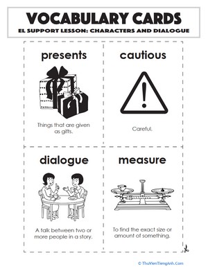 Vocabulary Cards: Characters and Dialogue