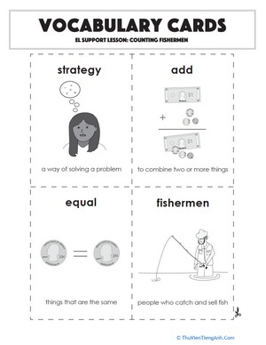 Vocabulary Cards: Counting Fishermen