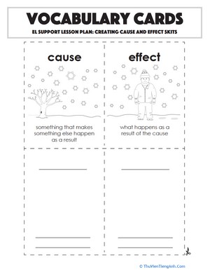 Vocabulary Cards: Creating Cause and Effect Skits