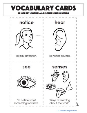 Vocabulary Cards: Describe Sensory Details