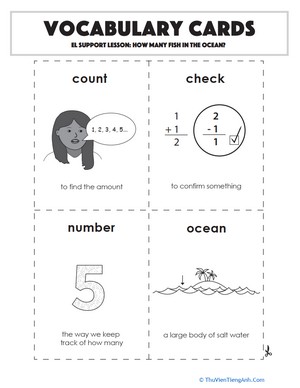 Vocabulary Cards: How Many Fish in the Ocean?