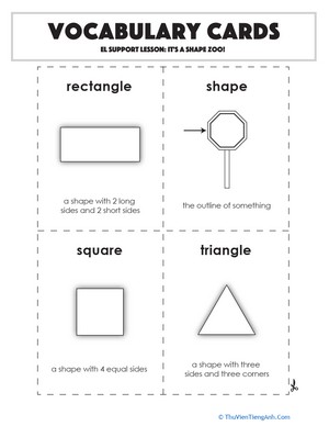 Vocabulary Cards: It’s a Shape Zoo!
