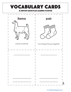 Vocabulary Cards: Learning to Rhyme