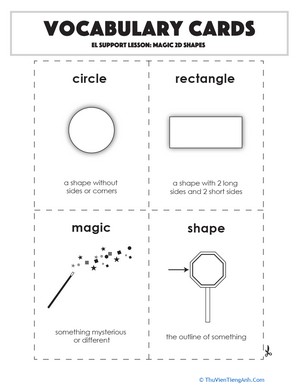 Vocabulary Cards: Magic 2D Shapes
