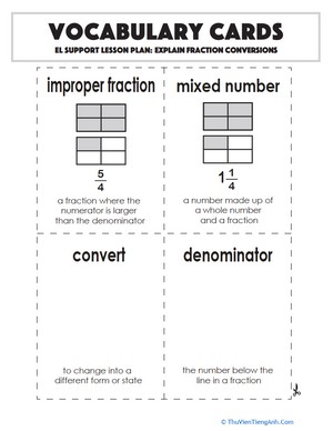 Vocabulary Cards: Explain Fraction Conversions