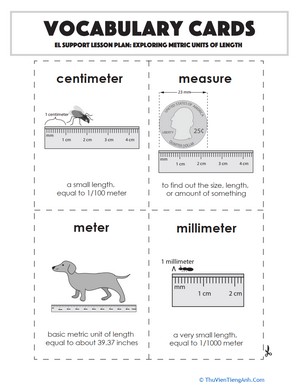 Vocabulary Cards: Exploring Metric Units of Length