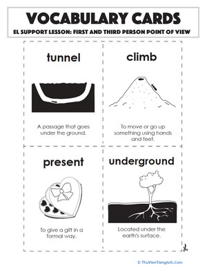 Vocabulary Cards: First- and Third-Person Point of View