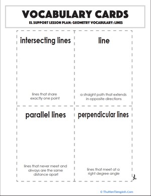 Vocabulary Cards: Geometry Vocabulary: Lines