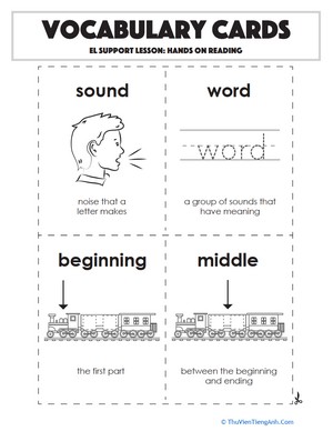 Vocabulary Cards: Hands on Reading