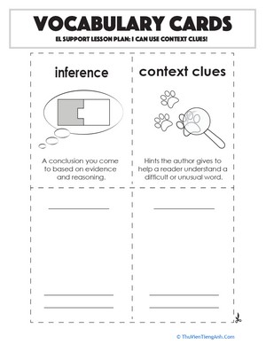 Vocabulary Cards: I Can Use Context Clues!