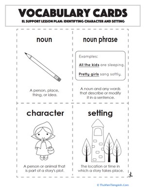 Vocabulary Cards: Identifying Character and Setting