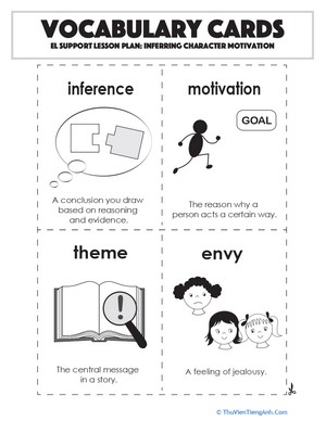 Vocabulary Cards: Inferring Character Motivation