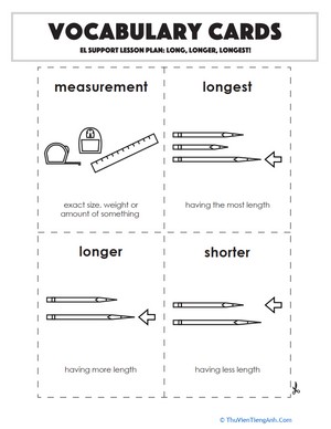 Vocabulary Cards: Long, Longer, Longest!