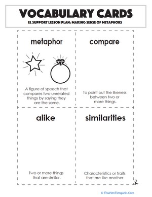 Vocabulary Cards: Making Sense of Metaphors
