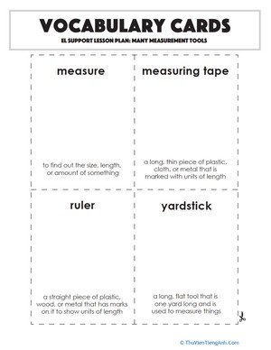 Vocabulary Cards: Many Measurement Tools