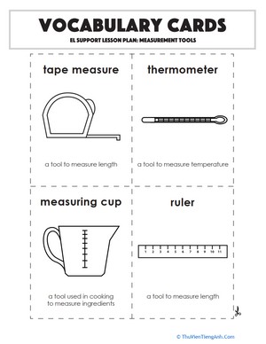 Vocabulary Cards: Measurement Tools