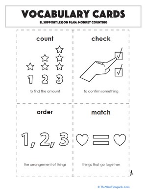 Vocabulary Cards: Monkey Counting