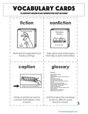 Vocabulary Cards: Nonfiction Text Features