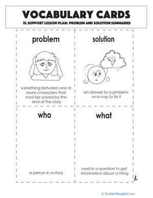 Vocabulary Cards: Problem and Solution Summaries