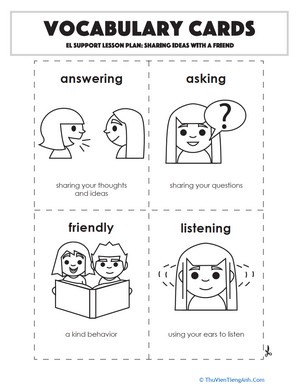 Vocabulary Cards: Sharing Ideas with a Friend