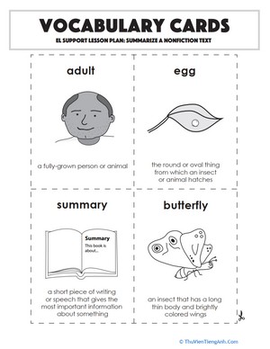 Vocabulary Cards: Summarize a Nonfiction Text