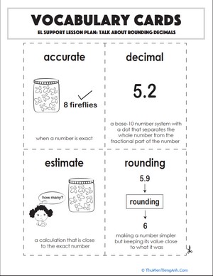 Vocabulary Cards: Talk About Rounding Decimals
