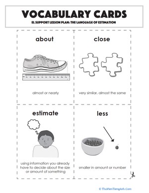 Vocabulary Cards: The Language of Estimation
