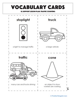 Vocabulary Cards: Traffic Counting