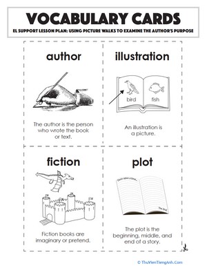 Vocabulary Cards: Using Picture Walks to Examine the Author’s Purpose