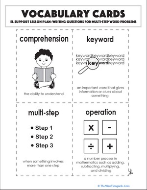 Vocabulary Cards: Writing Questions for Multi-Step Word Problems