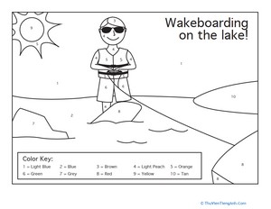 Wakeboarding Color by Number