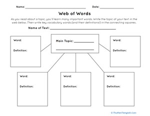 Graphic Organizer Template: Web of Words