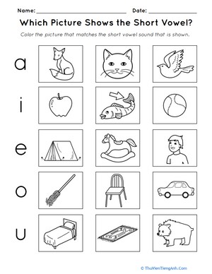 Which Picture Shows the Short Vowel?