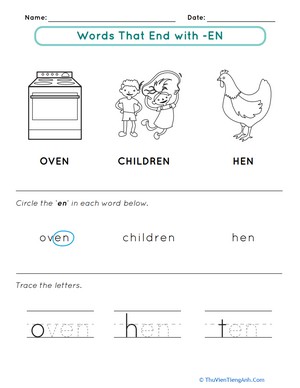 Welcome to Word Families: “En” Words
