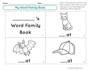 My Word Family Book: “At” Words
