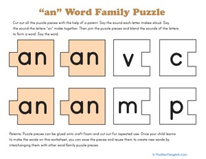 Word Family Puzzle: -AN
