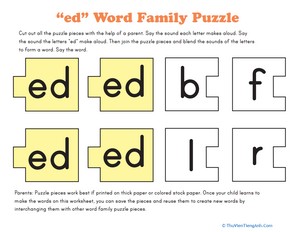 Word Family Puzzle: -ED