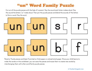 Word Family Puzzle: -UN