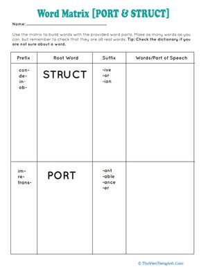 Word Matrix: Port and Struct