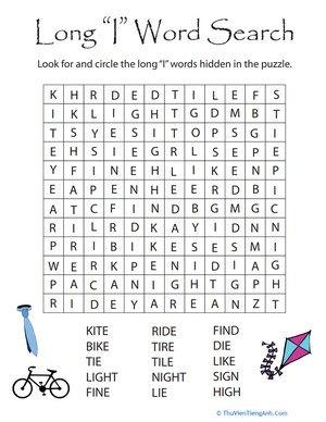 Long “I” Word Search
