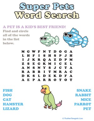 Word Search: Super Pets