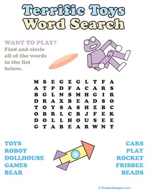 Word Search: Terrific Toys