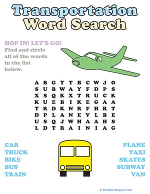 Word Search: Transportation